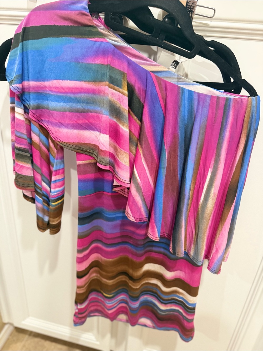 Colorful Striped Off-Shoulder Dress - Picture 4 of 5
